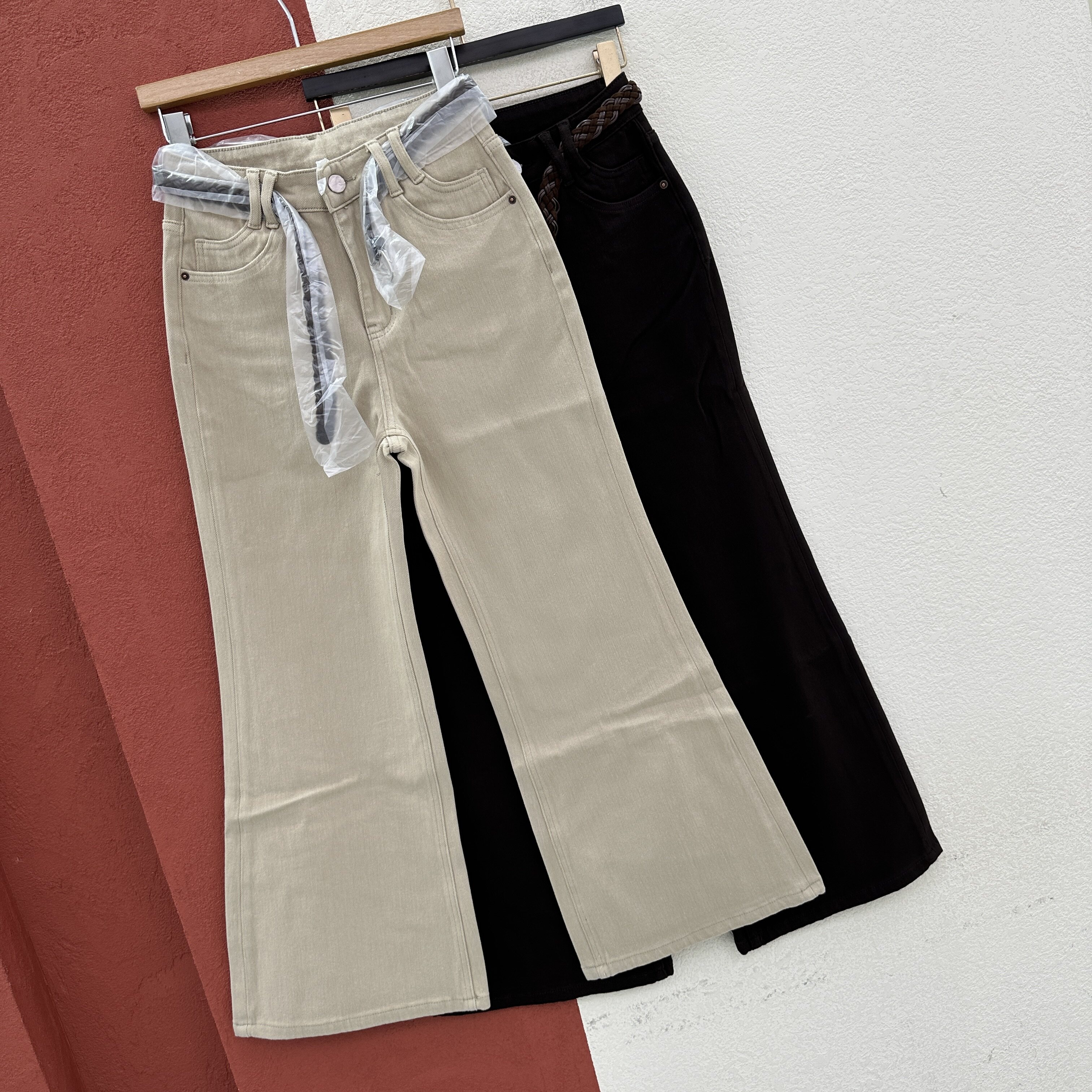 2026秋款FASHION JEANS城中鸟L626 627牛仔裤女高腰喇叭裤微喇裤图片