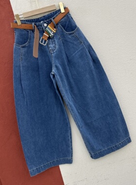 2026春夏欧货JEANS倩小妞19627牛仔裤女宽松休闲灯笼裤宽腿弯刀裤