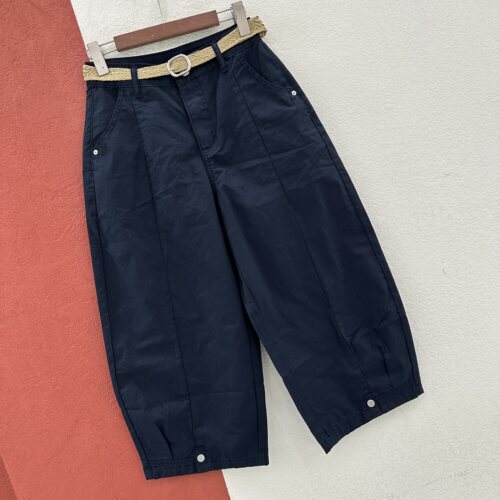 欧货夏款JEANS金蚂蚁26169牛仔裤女高腰宽松显瘦铆钉八分裤休闲裤