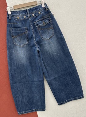 夏款欧货A FASHION JEANS阿凡牛5682牛仔裤女高腰九分破洞弯刀裤