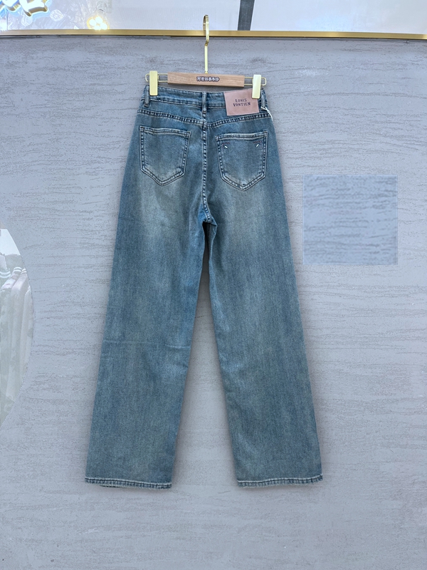 JEANS夏季新款 QXN倩小妞17234牛仔裤女浅蓝直筒裤皮牌显瘦拖地裤