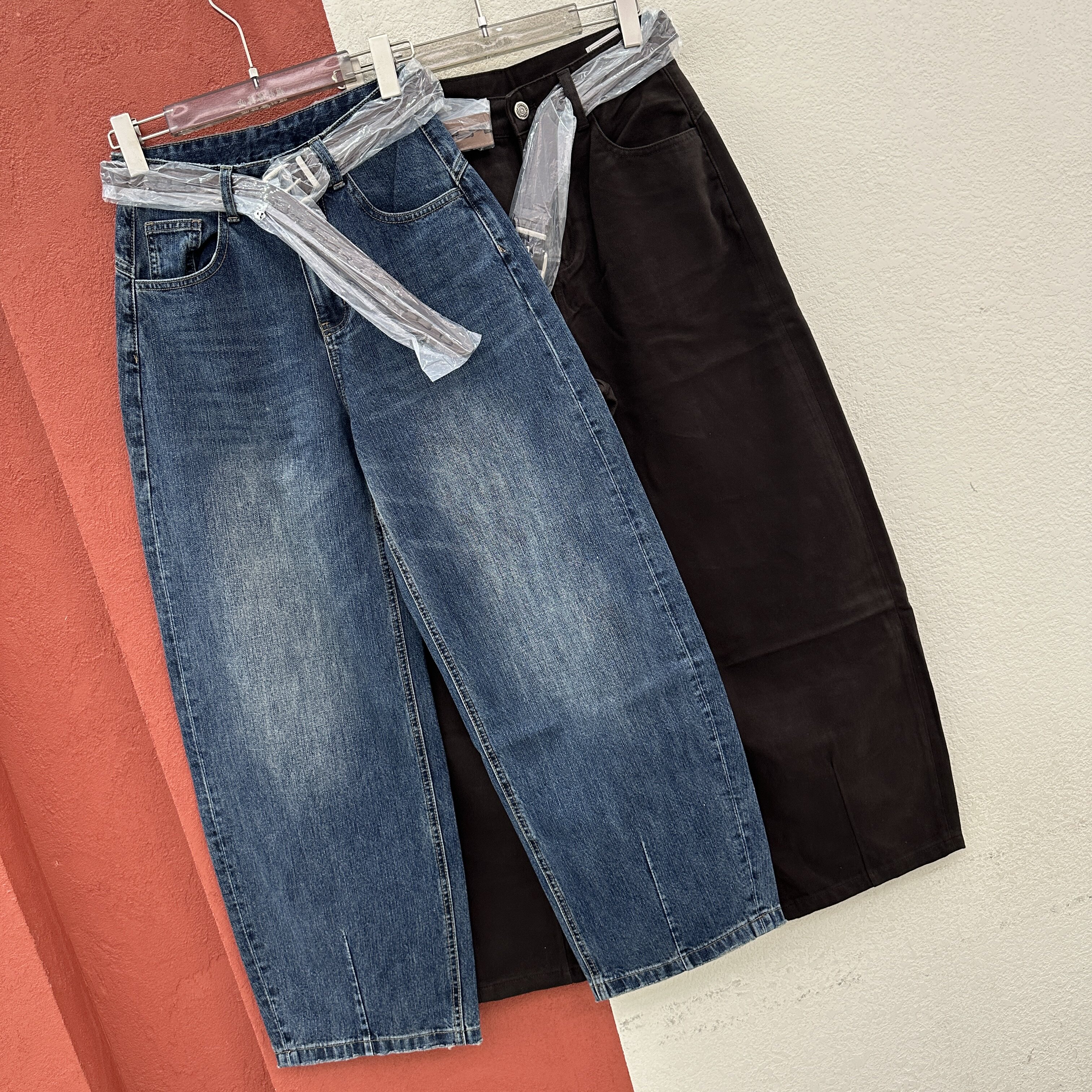 JEANS2026秋款酷希莱61387 61380显瘦弯刀裤女2026缩脚拖地牛仔裤