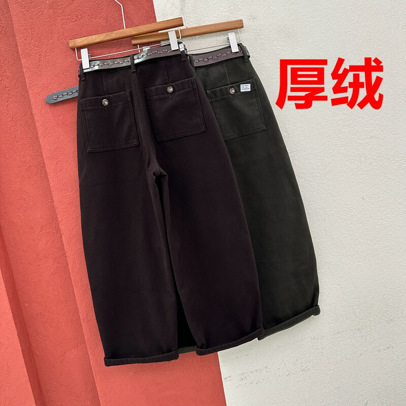秋冬欧货FASHION JEANS城中鸟8506 8505牛仔裤女厚绒九分弯刀裤