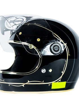 Active Region 小盔体全盔定制彩绘金箔 夏季复古头盔摩托车