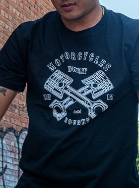 active region中国台湾AR潮机车复古骑士t恤男女半袖纯棉1004