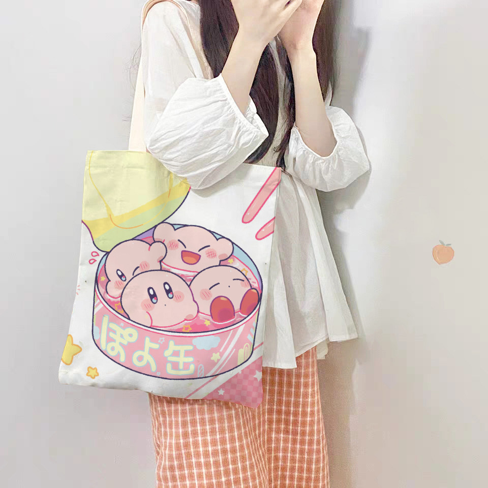 可爱卡通星之卡比帆布包布袋少女