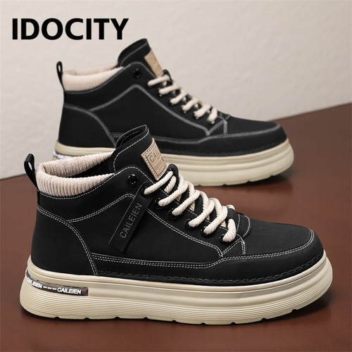 IDOCITY新款男士工装靴复古工作鞋子马丁靴厚底运动鞋休闲板鞋潮