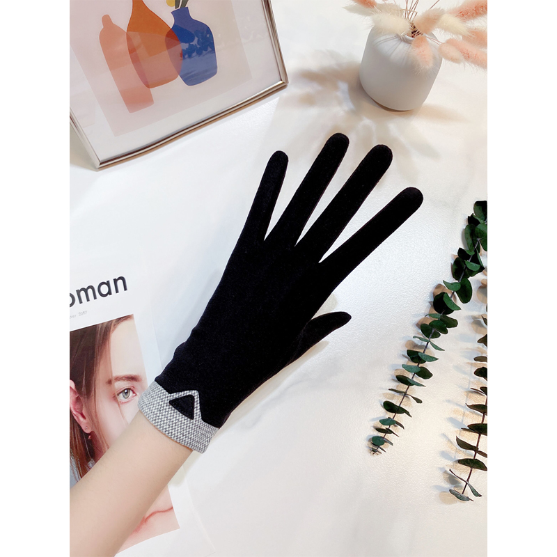 春秋季防寒单层韩版加厚绒绒手套