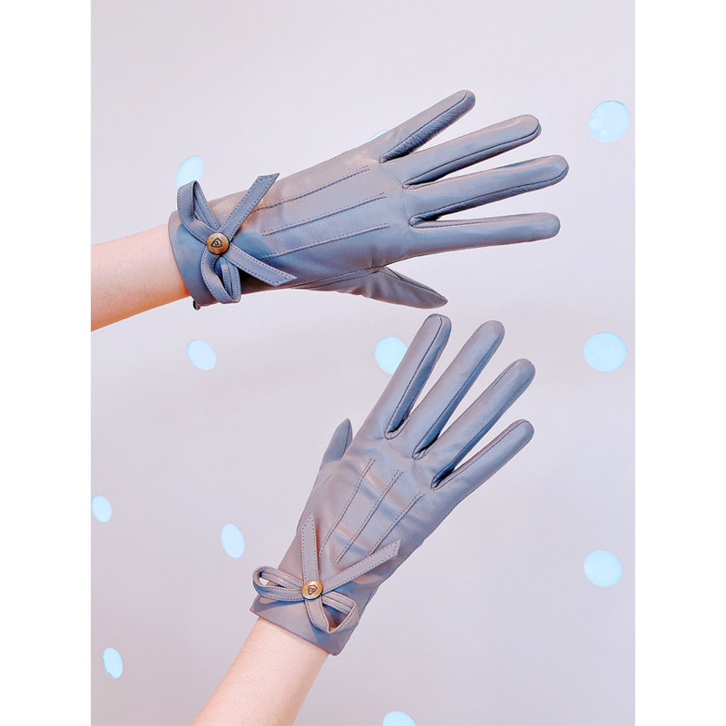 冬天秋季韩版可爱防风寒羊皮手套