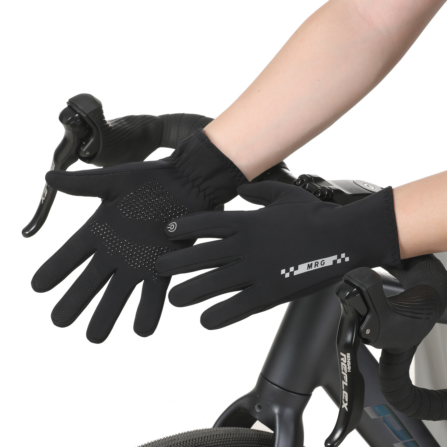 跑步骑行手套薄秋冬季抓绒户外保暖防风防水触屏登山男女防寒防滑