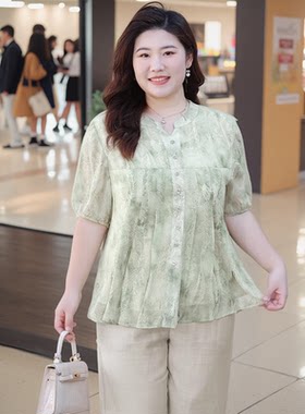 韩版妈妈夏装小衫2025新款雪纺衫