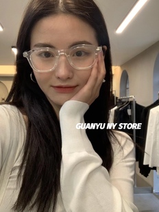 NCT李楷灿同款 ELEHAN 透明镜框鹅黄色眼镜 韩国BLUE 「关於」绝