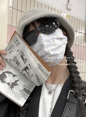 「关於」Y2K奇异果星球少年一体眼镜黑色连体墨镜浅色太阳眼镜框