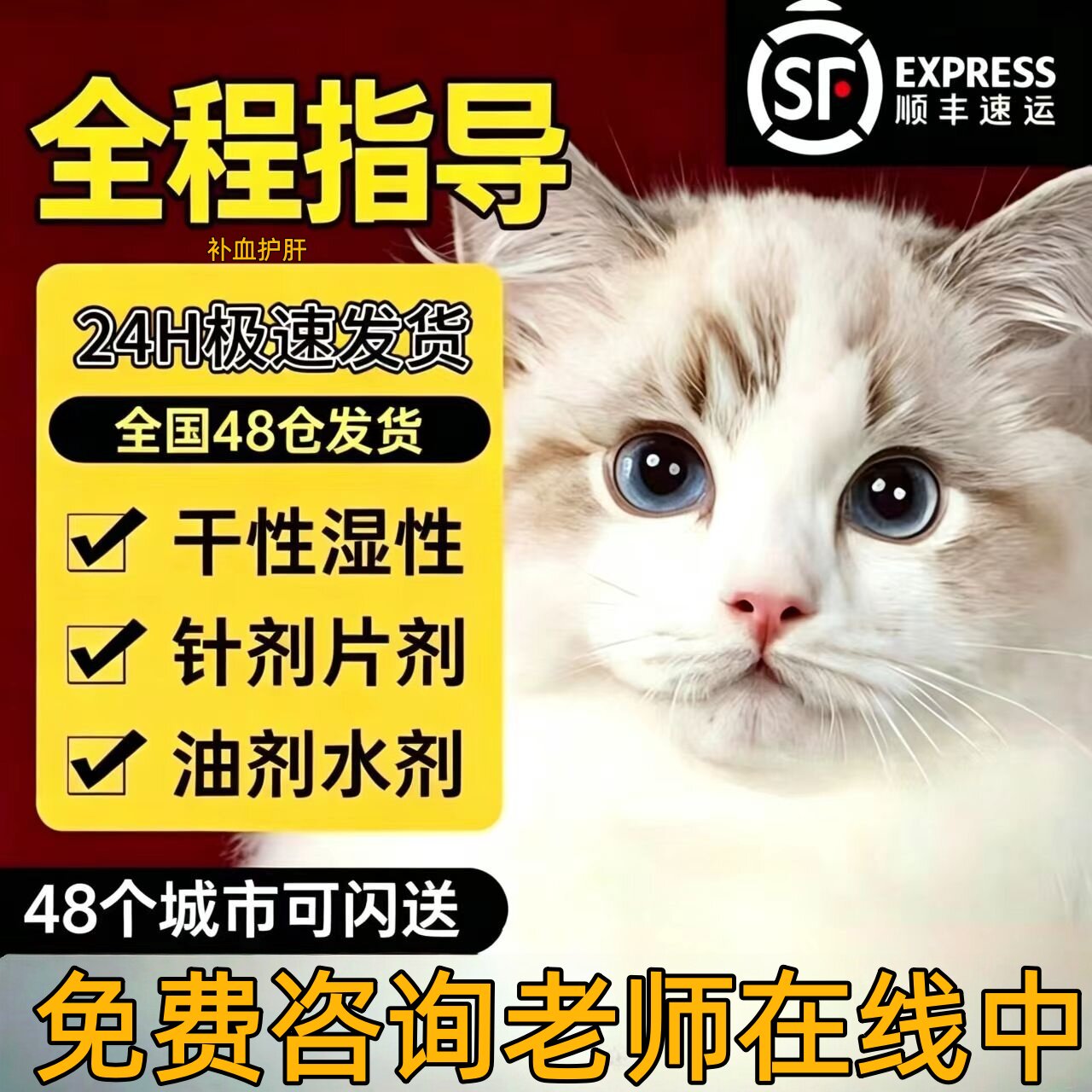 猫咪喵咪干性湿性油剂水剂口服片剂营养补充剂全国多仓顺丰急闪送