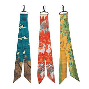 中国风九色鹿千里江山图滑雪挂件雪场飘带俱乐部挂件包包挂件配饰