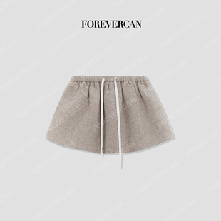 Forevercan女装2025新款蒙特卡洛高比例澳洲进口美利诺羊毛半身裙