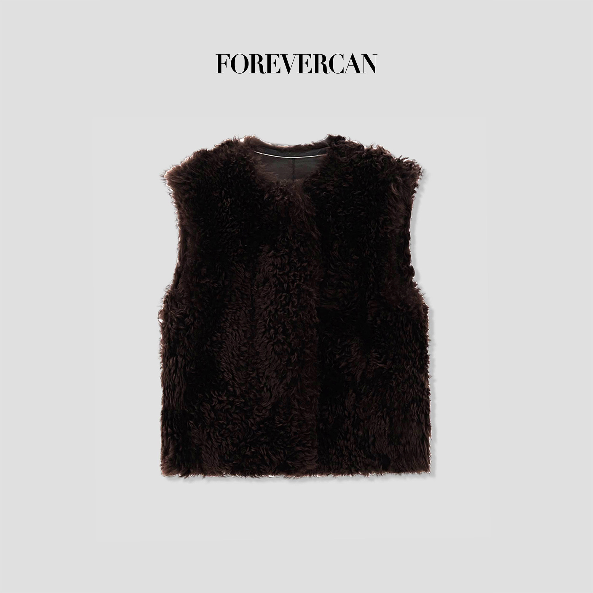 Forevercan女装秋冬新款"洪都拉斯"进口托斯卡纳皮毛一体皮草马甲