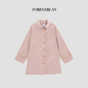 Forevercan女装 霓虹甜心立裁简约时髦纸片人廓形风衣外套 2026新款