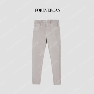 Forevercan女装2025新款陨石月球经典立裁加绒直筒小脚牛仔裤