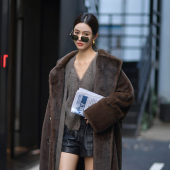 新型环保貂毛大衣女 性价比之wang Forevercan2022秋冬 榛果摩卡