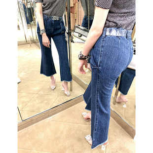 显瘦气质高腰牛仔长裤 CAN2019夏季 复古百搭喇叭裤 时尚 子女 新款