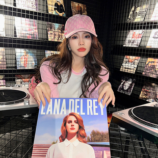 FOREVERCAN-美式甜心粉白撞色长袖圆领T恤女2022新款初秋短款上衣