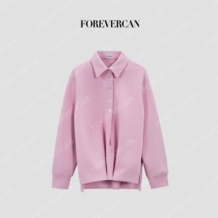 Forevercan女装2026新款孟菲斯时髦实用主义多穿法V领衬衫式上衣