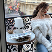 CAN秋冬新款 慵懒宽松白色毛衣女 气质甜美可爱纯色上衣百搭