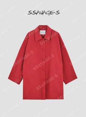SSAVAGE“梅菲尔”鹅绒服立裁茧型宽松风衣外套