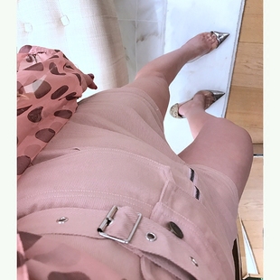 性感腰带扣高腰短裤 CAN夏季 显瘦休闲裤 时尚 女纯色百搭 新款