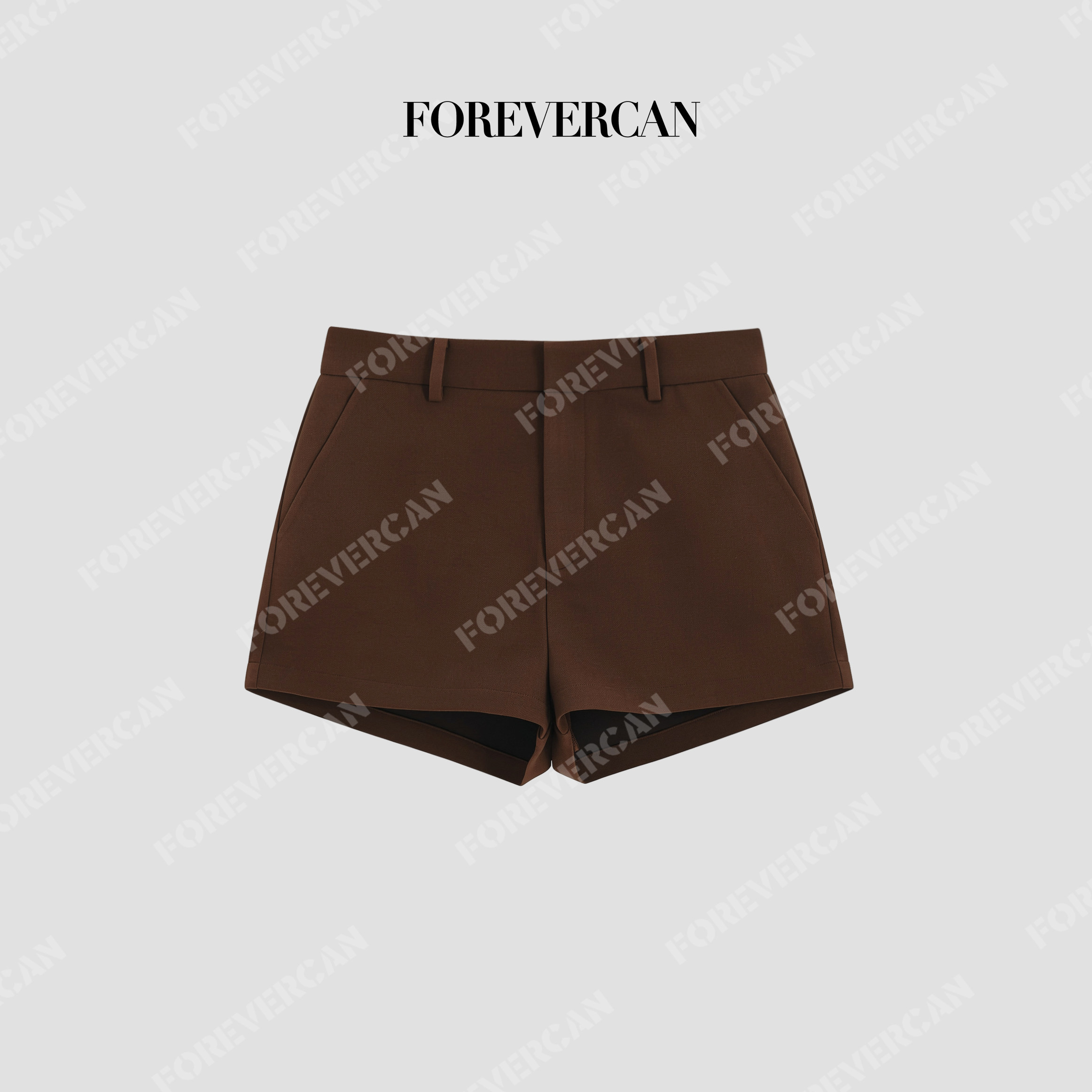 Forevercan女装“焦糖日常”极简高腰宽松短裤