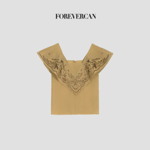 奥地利莱赛尔天丝V领衬衫 木兰诗语 上衣 2025新款 Forevercan女装