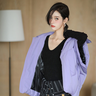 CAN科技记忆丝白鸭绒绝绝紫羽绒服