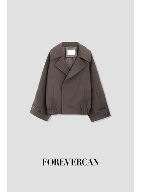 Forevercan女装2024秋冬新款“芝加哥”复古英伦感百搭夹克短外套