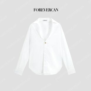 Forevercan女装2025新款留白叙事简约长期主义一粒扣女主角白衬衫
