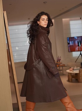 SSAVAGE 12/29“卡尔广场”鹅绒服羽绒服可拆卸内胆皮风衣