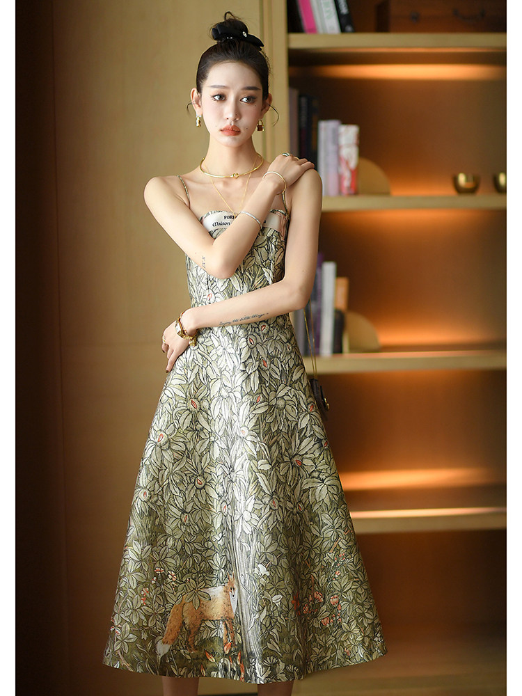 CAN夏季新款 法式长款吊带连衣裙减龄两件套休闲时尚套装洋气,女装/女士精品,时尚套装,淘宝优惠券,粉丝福利购,淘宝优惠卷