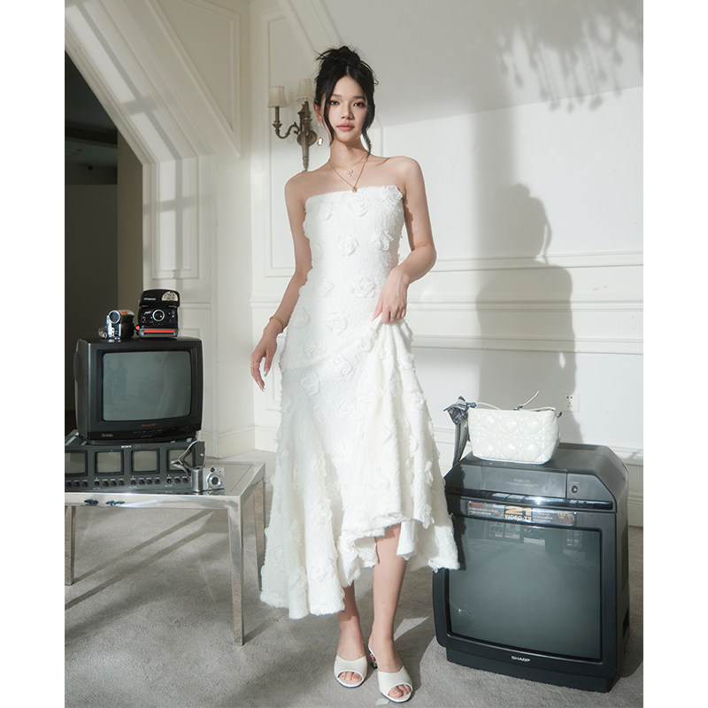 Forevercan女装2024春夏新款曼塔玫瑰温柔气质名媛风鱼尾连衣裙子,女装/女士精品,连衣裙,淘宝优惠券,粉丝福利购,淘宝优惠卷