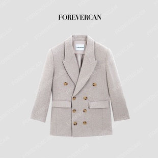 Forevercan女装秋冬新款“蒙特卡洛”澳洲美利诺羊毛外套+半身裙