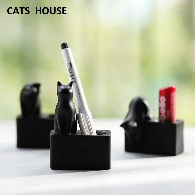 Cats House From Japan Black Cat Kitty Pen Holder Pen holder Pen resting lovely originality Foreign importsin the Electronic Dictionary/Electronic paper book/Stationery , Shelves/Display items , Pen Holder  category - from Buy2taobao.com to provide professional Taobao agent buy service