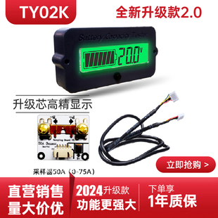 TY02K电动车房车库仑计库伦计 电量显示器 剩余容量显示板库伦表