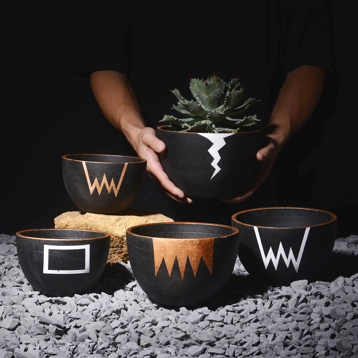 个性布纹球龟甲龙透气碗盆花盆