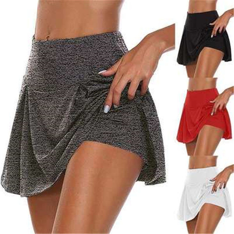 时尚红色运动裙高腰短裙女士舒适休闲裙workout skirt for women