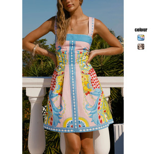 embroidered 甜美清新短款 连衣裙淑女风elegant strap dress mini