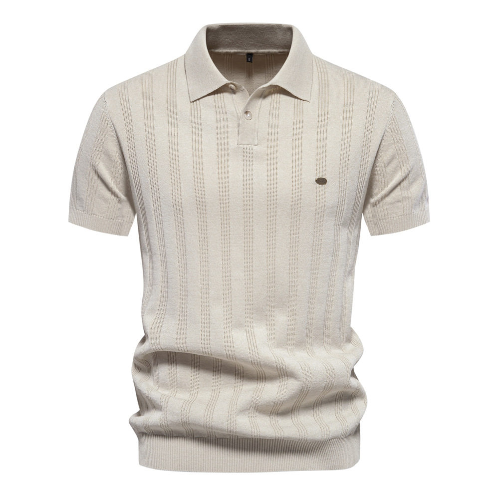 男短袖针织衫春夏T恤 Mens Spring Summer Knit Short Sleeve Tee
