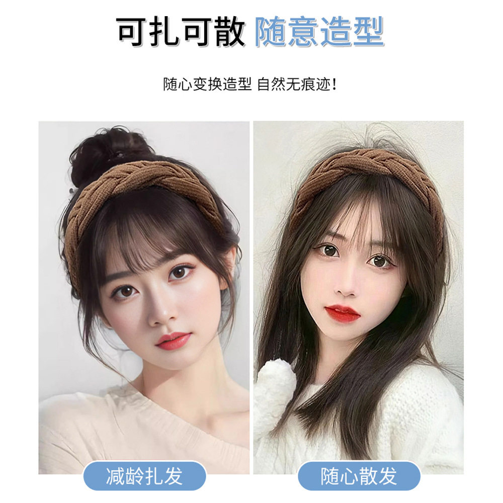发箍刘海遮盖白发全真发逼真自然