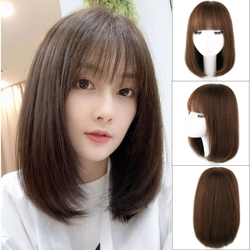 长直发波波头逼真头皮真人发锁骨