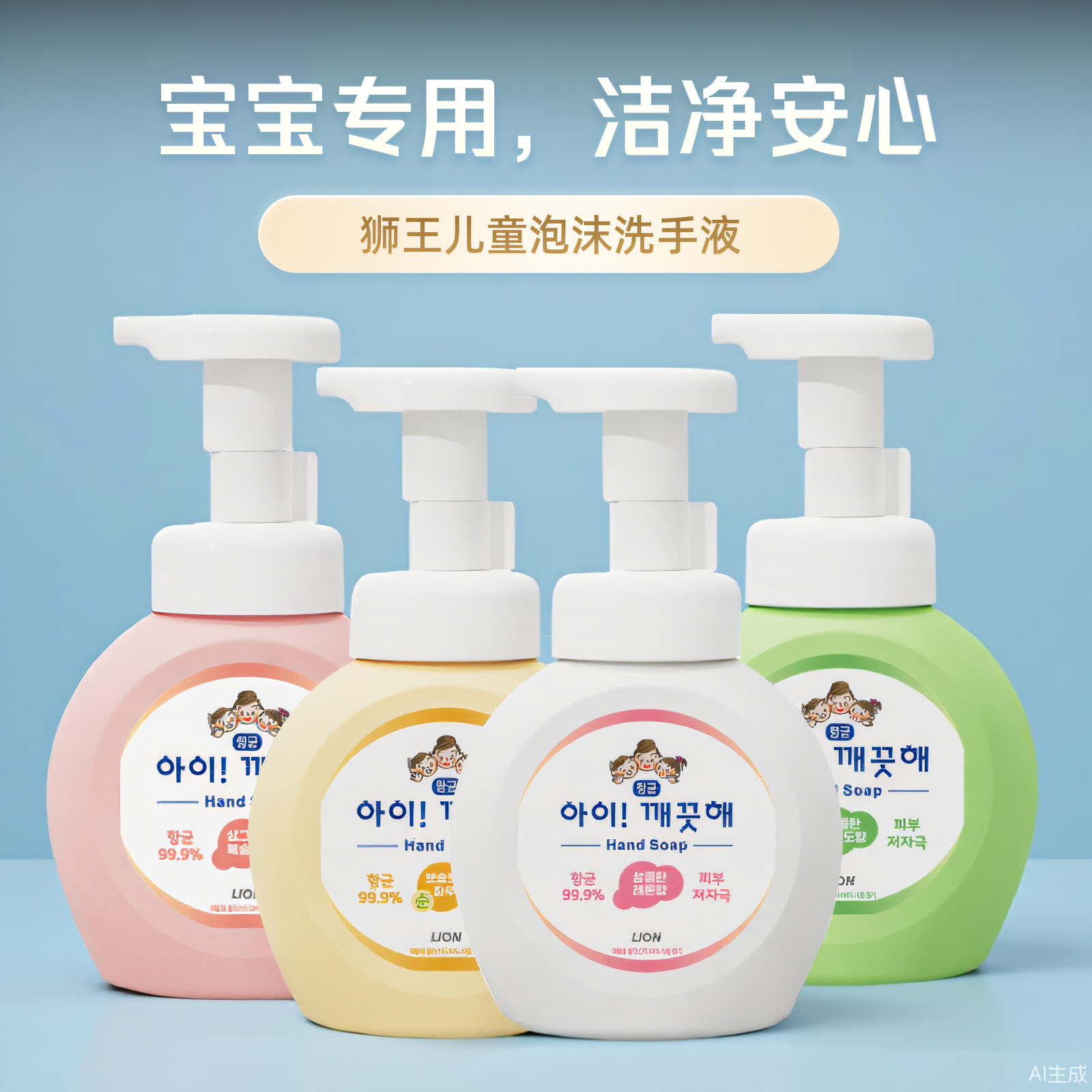 狮王儿童泡沫洗手液清洁清爽