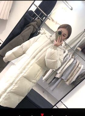 2025新款白鸭绒大被子羽绒服女长款过膝韩版加厚可脱卸连帽保暖