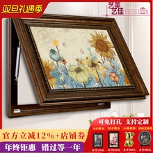 电表箱装饰画可推拉液压上翻美式欧式遮挡配电箱总开关弱电箱挂画